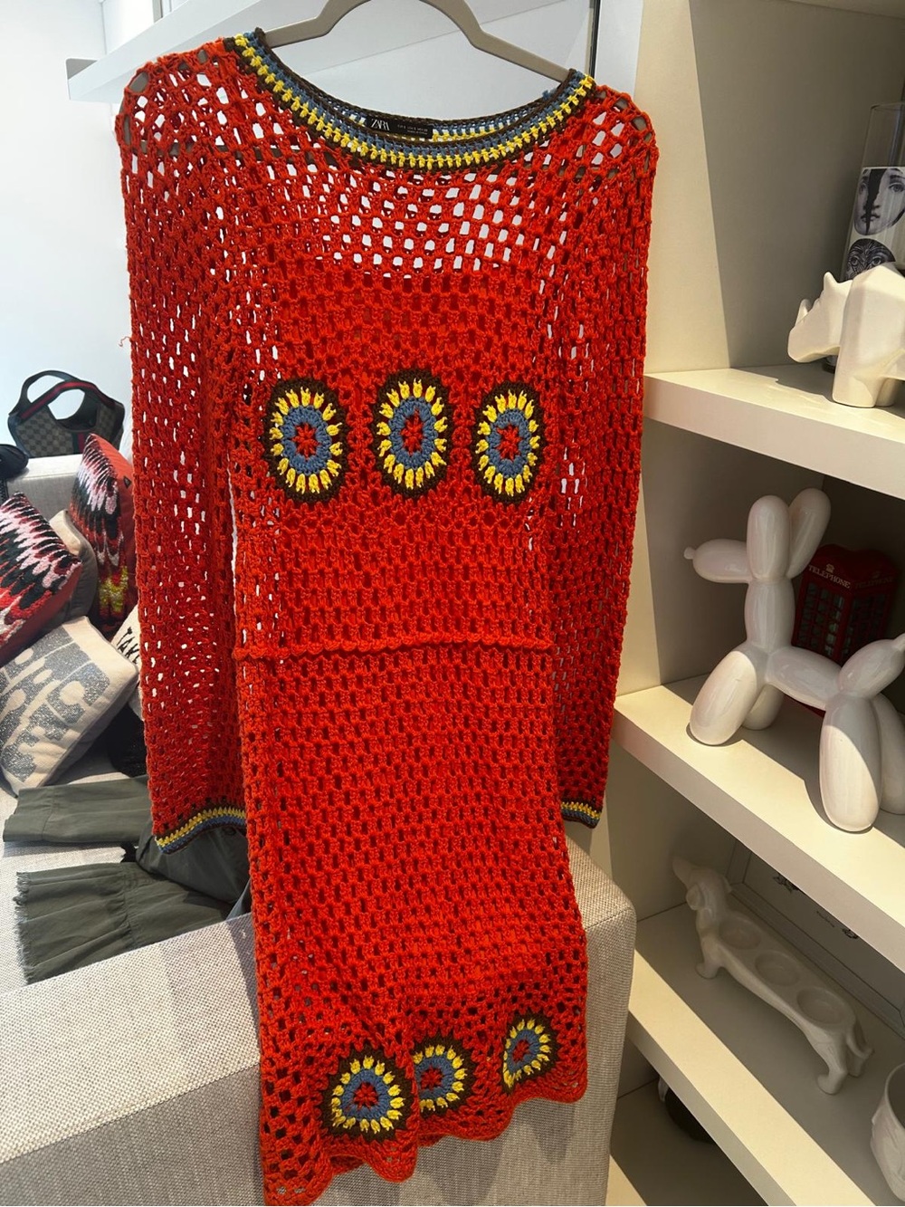 Zara Red Crochet Dress